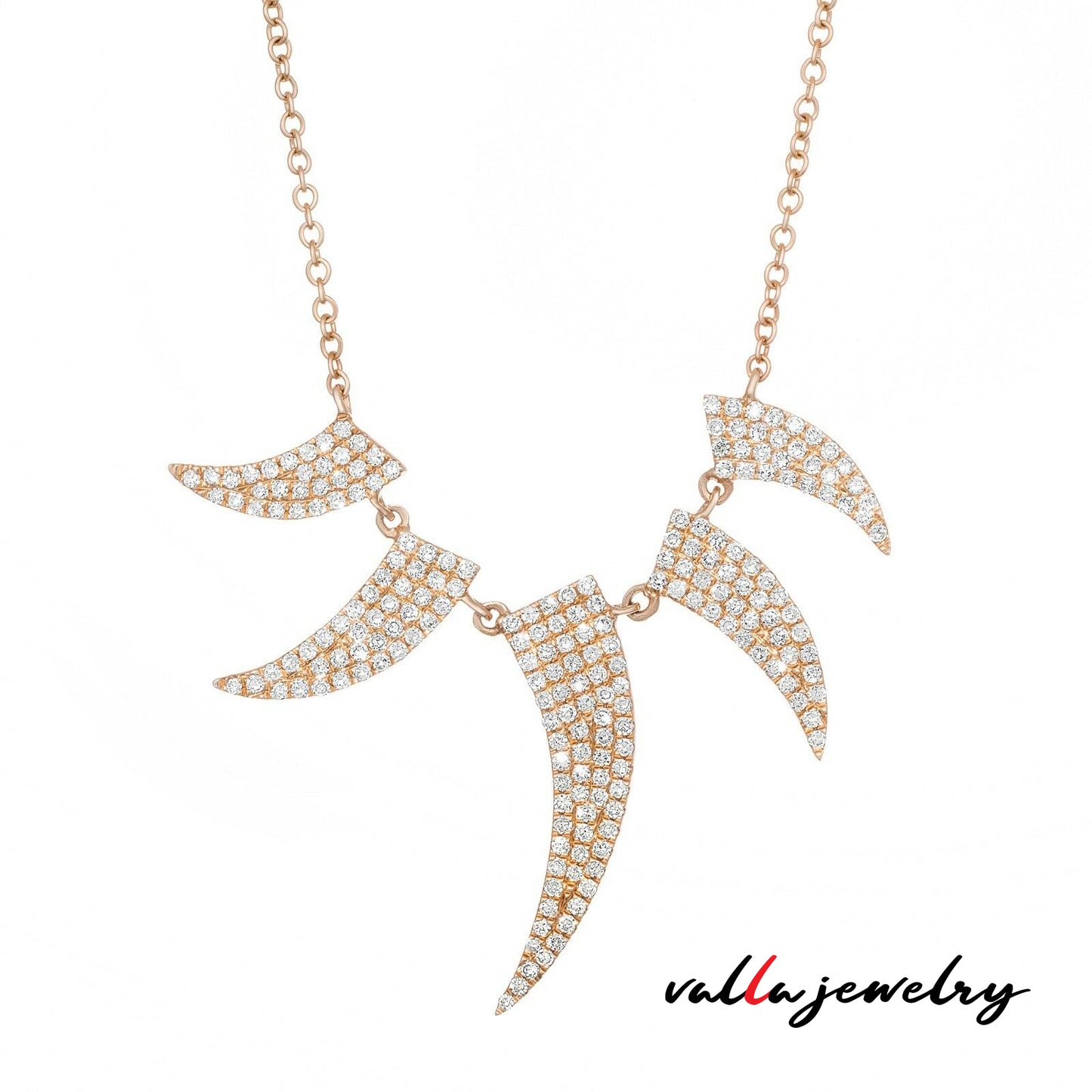 14k Yellow Gold Diamond Triangle Fashion Necklace V0192