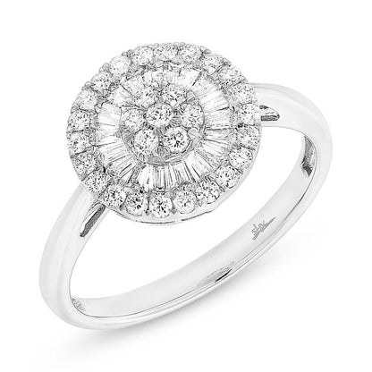18k White Gold Diamond Baguette Lady's Ring - 0.57ct