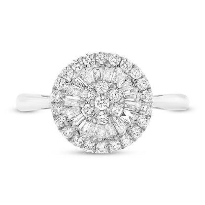 18k White Gold Diamond Baguette Lady's Ring - 0.57ct