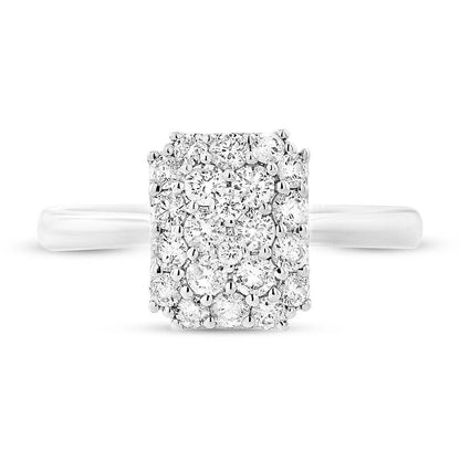 18k White Gold Diamond Pave Lady's Ring - 0.75ct