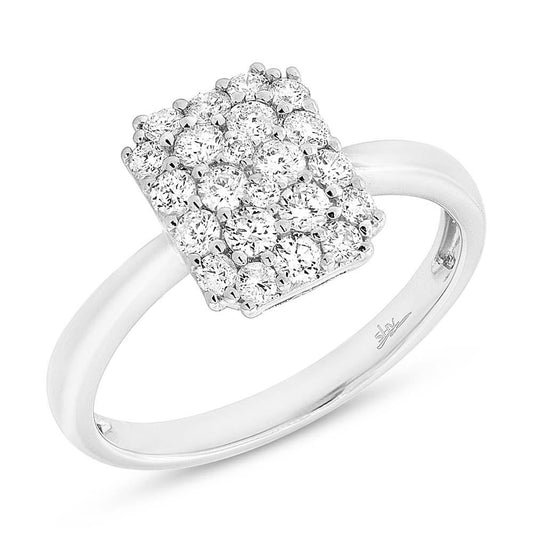 18k White Gold Diamond Pave Lady's Ring - 0.75ct