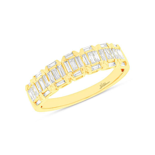 14k Yellow Gold Diamond Baguette Lady's Band