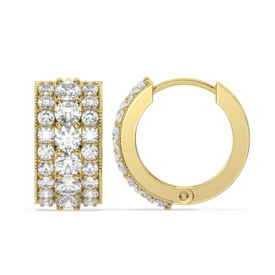 14k White Gold Diamond Earring