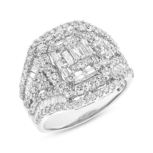 18k White Gold Diamond Lady's Ring - 2.55ct