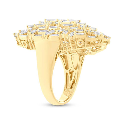 14k Yellow Gold Diamond Baguette Lady's Ring - 2.97ct