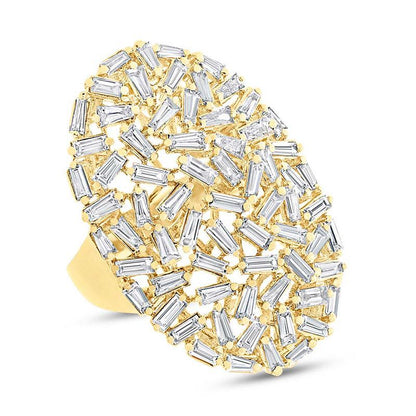 14k Yellow Gold Diamond Baguette Lady's Ring - 2.97ct