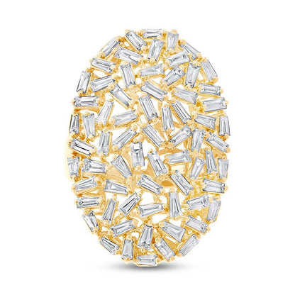 14k Yellow Gold Diamond Baguette Lady's Ring - 2.97ct