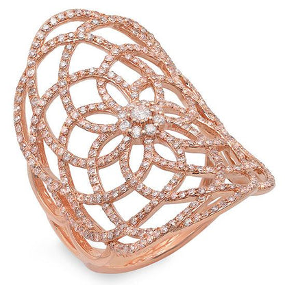 18k Rose Gold Diamond Lady's Ring - 1.22ct