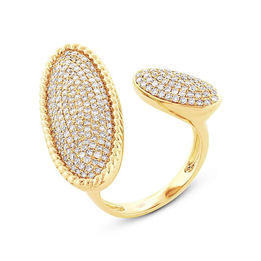 14k Yellow Gold Diamond Pave Lady's Ring - 1.00ct