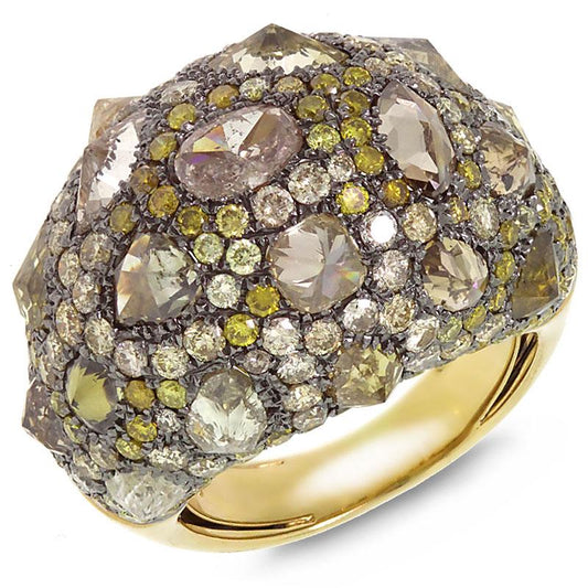 18k Yellow Gold Fancy Color Diamond Ring - 9.52ct