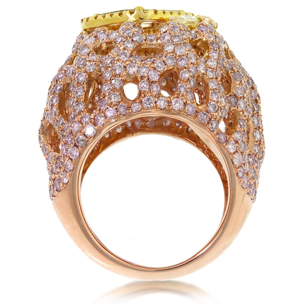 18k Rose Gold Fancy Color Diamond Ring - 4.95ct