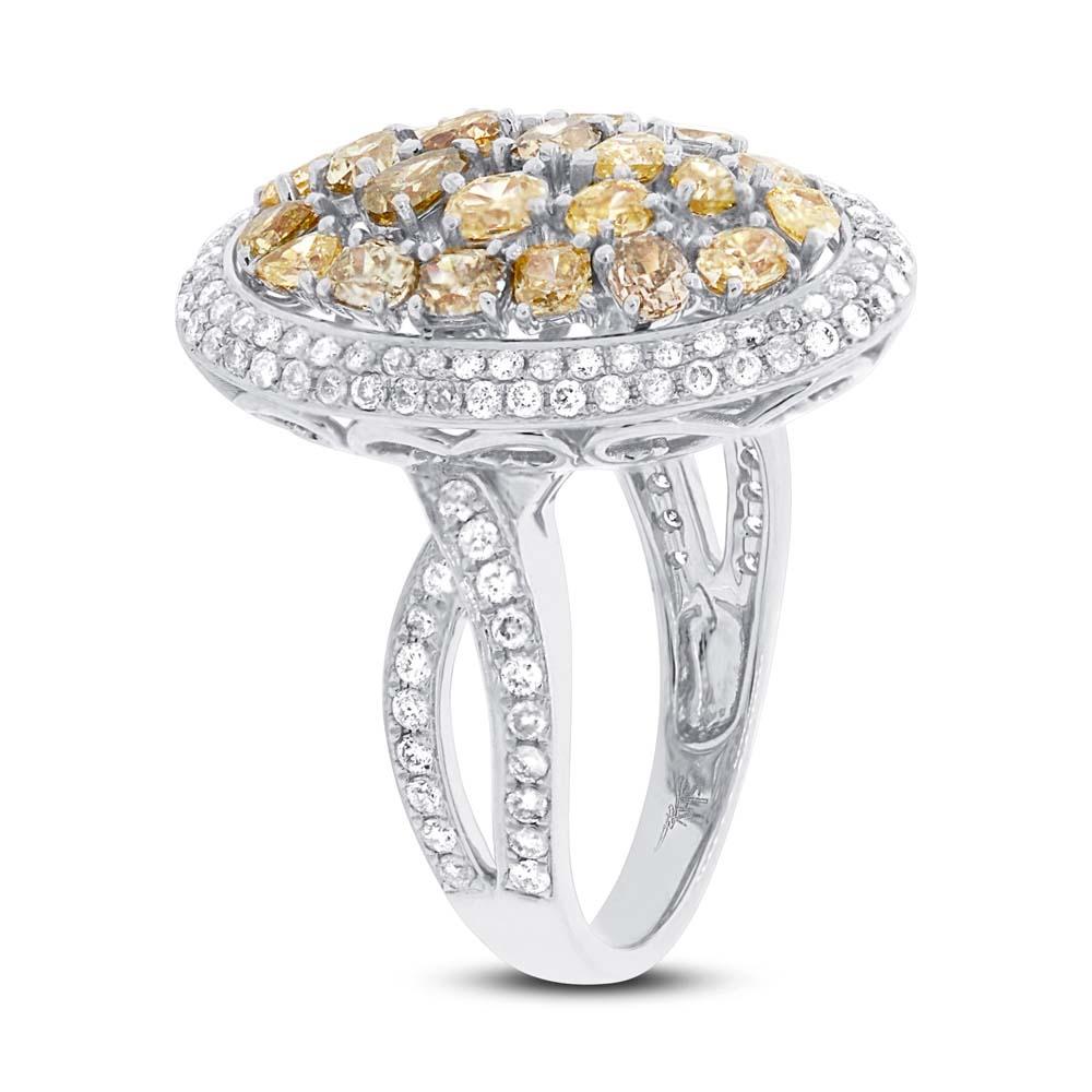 18k White Gold White & Fancy Color Diamond Ring - 2.73ct