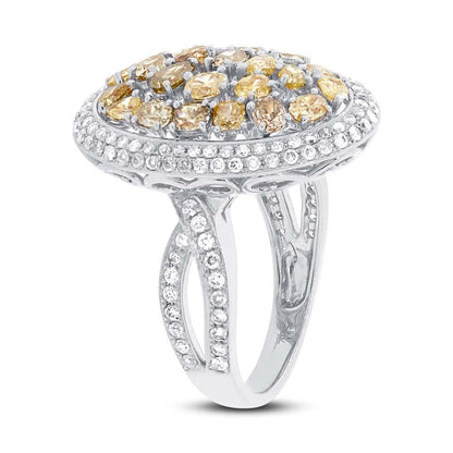 18k White Gold White & Fancy Color Diamond Ring - 2.73ct