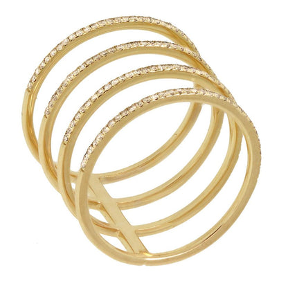 14k Yellow Gold Diamond Lady's Ring Size 6 - 0.37ct