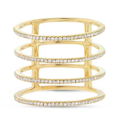 14k Yellow Gold Diamond Lady's Ring Size 6 - 0.37ct