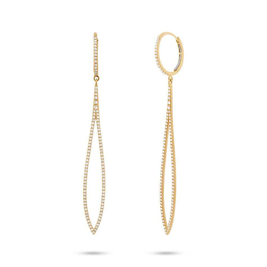 14k Yellow Gold Diamond Earring - 0.55ct