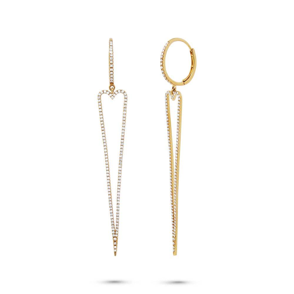 14k Yellow Gold Diamond Earring - 0.65ct