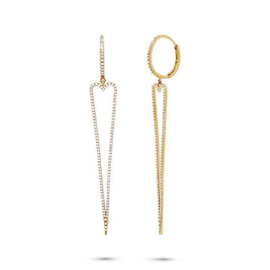 14k Yellow Gold Diamond Earring - 0.65ct