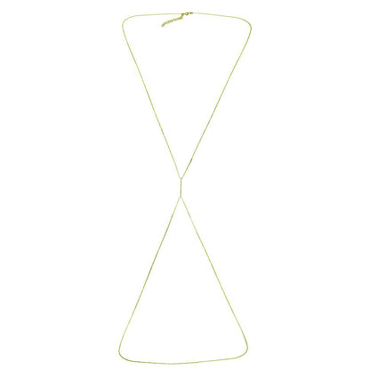 14k Yellow Gold Diamond Bar Body Chain Necklace