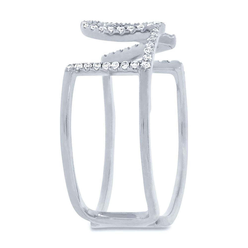 14k White Gold Diamond ''Love'' Ring Size 6.5 - 0.20ct