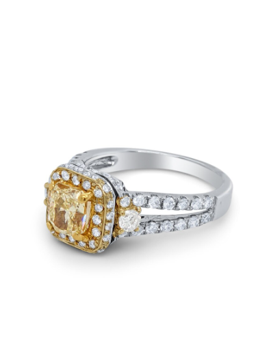 14K Yellow Diamond Engagement Ring