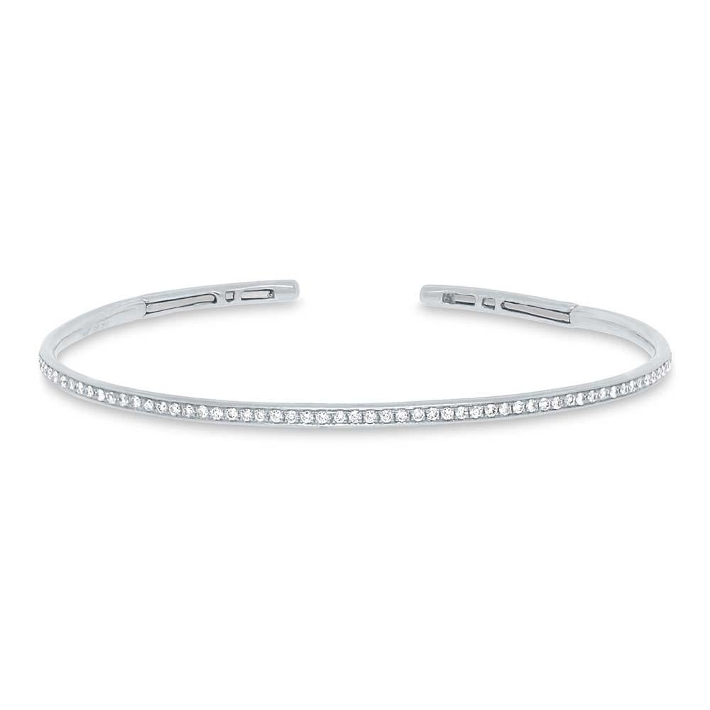 14k White Gold Diamond Bangle - 0.50ct
