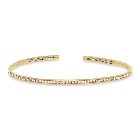 14k Yellow Gold Diamond Bangle - 0.50ct