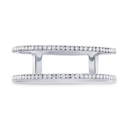 14k White Gold Diamond Lady's Ring Size 3 - 0.17ct