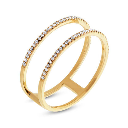 14k Yellow Gold Diamond Lady's Ring Size 5 - 0.17ct