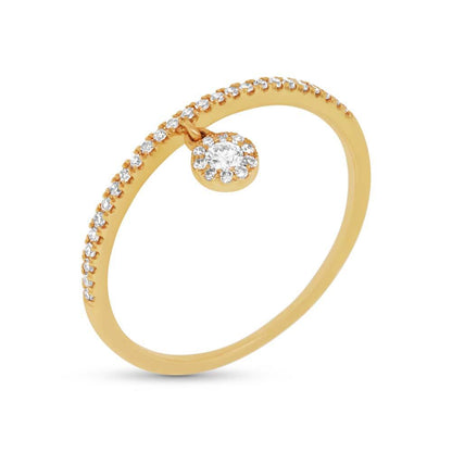 14k Yellow Gold Diamond Lady's Ring Size 3 - 0.16ct