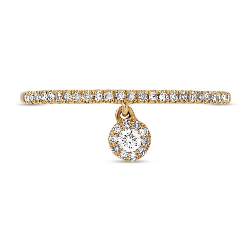 14k Yellow Gold Diamond Lady's Ring Size 3 - 0.16ct