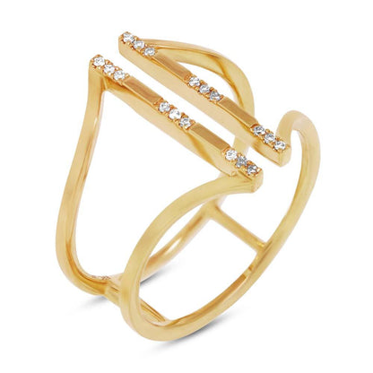 14k Yellow Gold Diamond Lady's Ring - 0.06ct