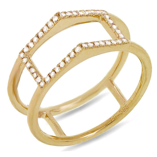 14k Yellow Gold Diamond Lady's Ring - 0.14ct