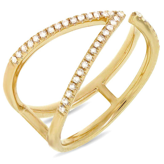 14k Yellow Gold Diamond Lady's Ring - 0.14ct