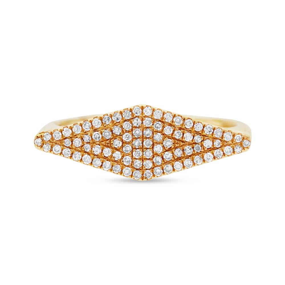 14k Yellow Gold Diamond Pave Lady's Ring Size 5.5 - 0.25ct
