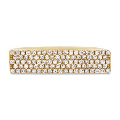 14k Yellow Gold Diamond Pave Lady's Ring Size 6.25 - 0.30ct