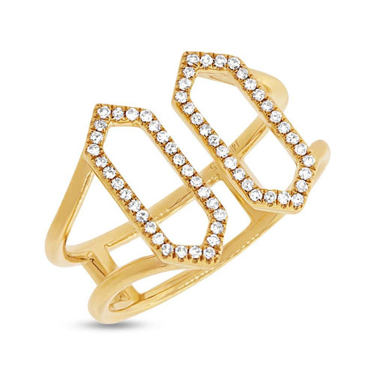 14k Yellow Gold Diamond Lady's Ring - 0.19ct