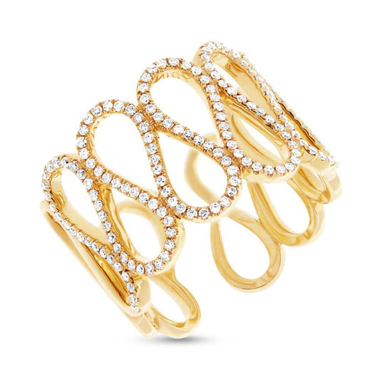 14k Yellow Gold Diamond Lady's Ring - 0.45ct