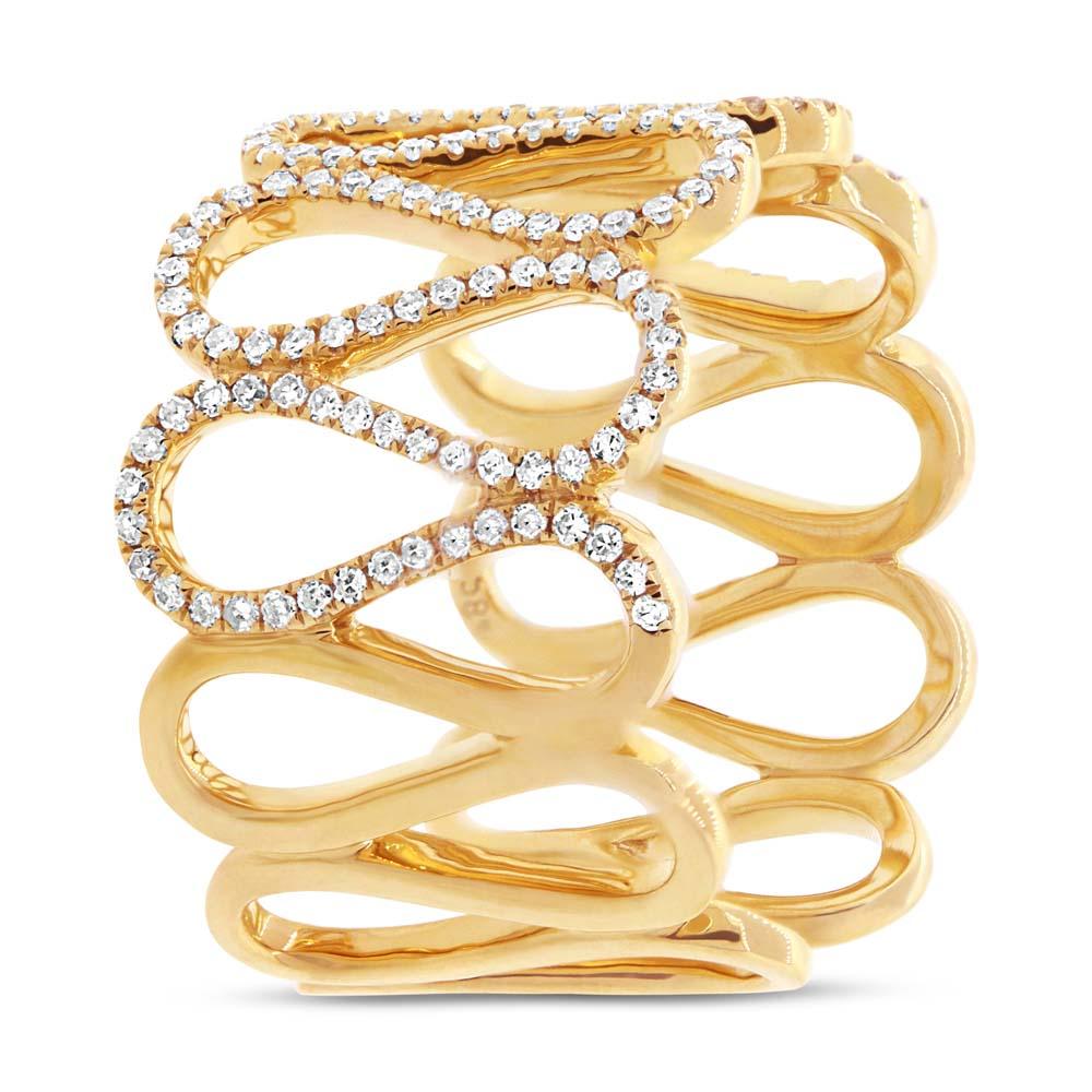 14k Yellow Gold Diamond Lady's Ring - 0.45ct