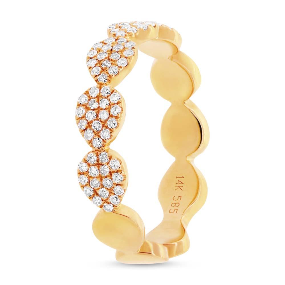 14k Yellow Gold Diamond Pave Lady's Ring Size 6 - 0.25ct