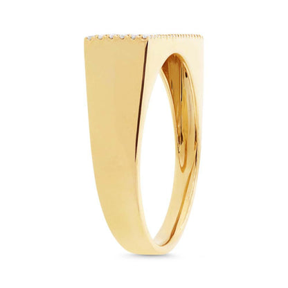 14k Yellow Gold Diamond Pave Lady's Ring - 0.27ct