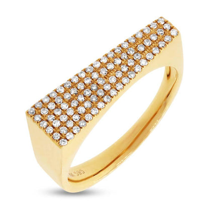 14k Yellow Gold Diamond Pave Lady's Ring - 0.27ct
