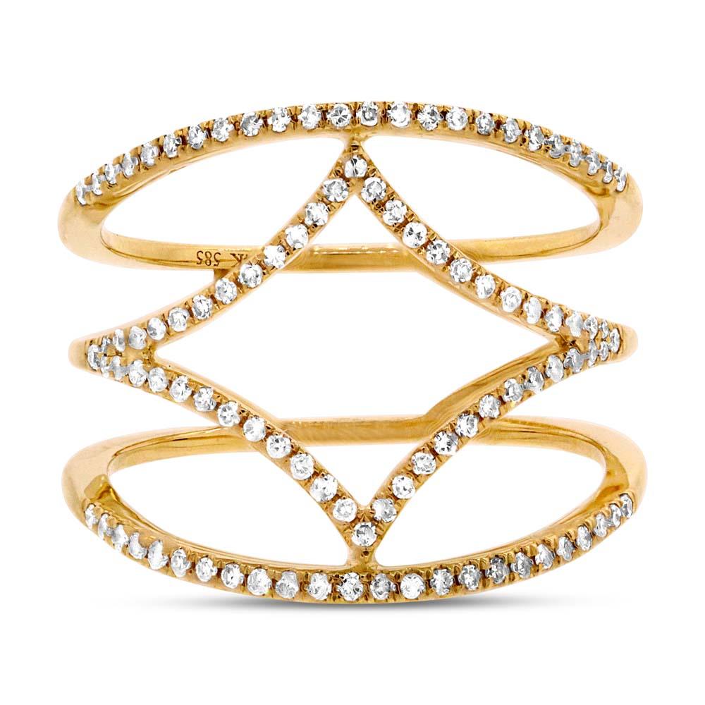 14k Yellow Gold Diamond Lady's Ring - 0.32ct