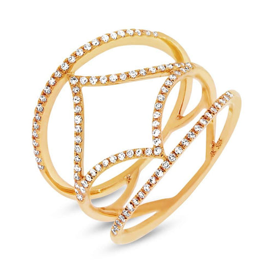 14k Yellow Gold Diamond Lady's Ring - 0.32ct