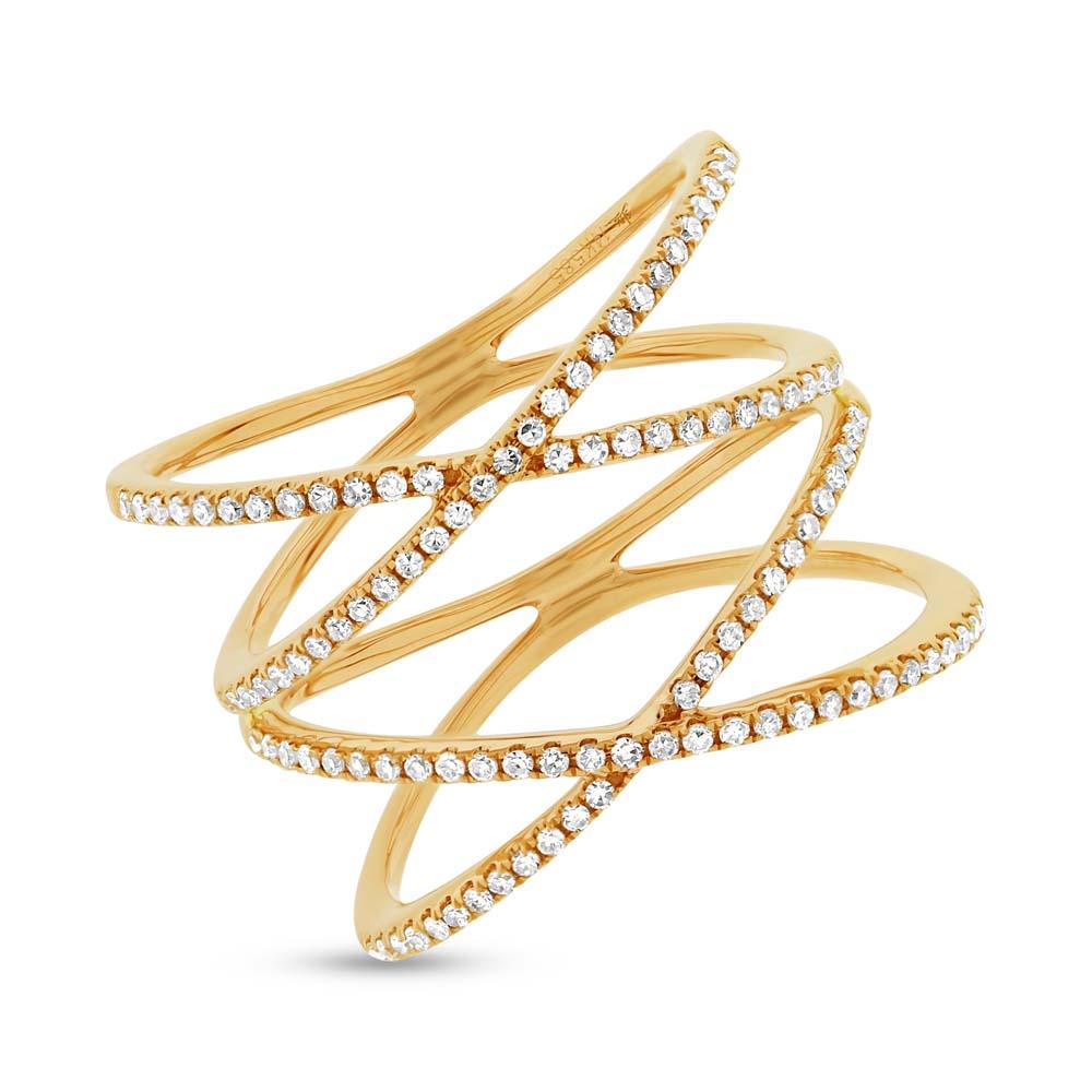 14k Yellow Gold Diamond Lady's Ring Size 8.5 - 0.32ct
