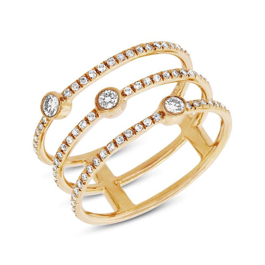 14k Yellow Gold Diamond Lady's Ring Size 7 - 0.31ct