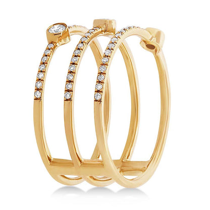 14k Yellow Gold Diamond Lady's Ring Size 7 - 0.31ct