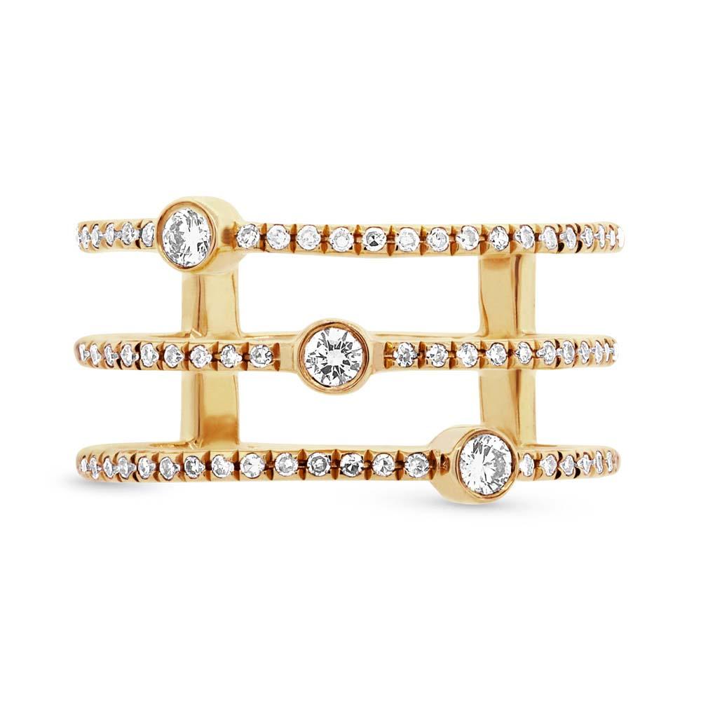 14k Yellow Gold Diamond Lady's Ring Size 7 - 0.31ct