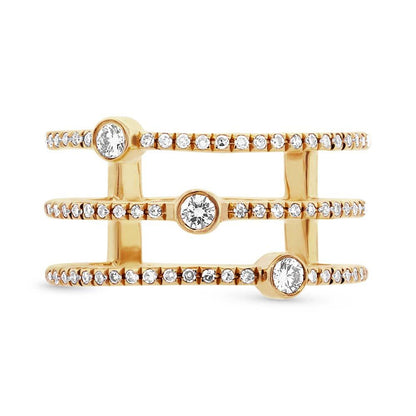 14k Yellow Gold Diamond Lady's Ring Size 7 - 0.31ct