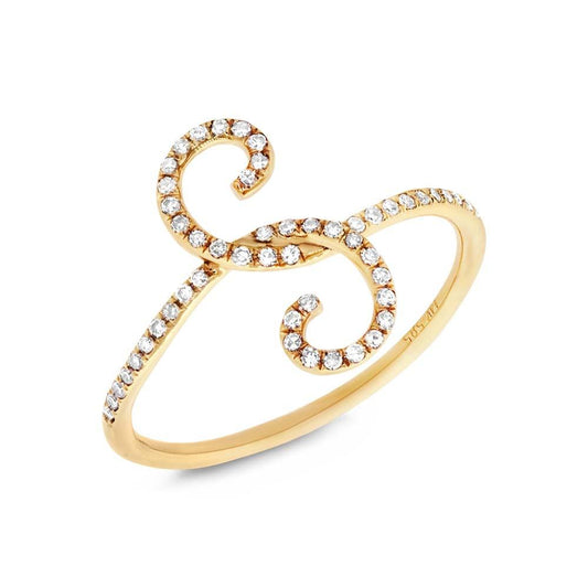 14k Yellow Gold Diamond Lady's Ring Size 7 - 0.16ct